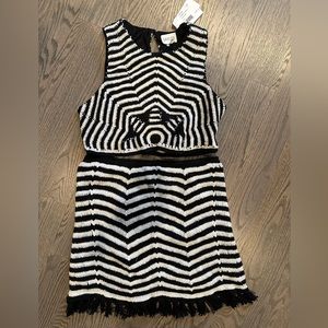 Saylor - NWT - Thourn Crocheted Top & Skirt Set - Black & White - Size Medium